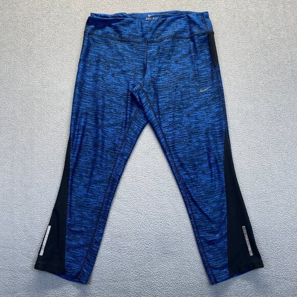 Nike Dri Fit Capri Womens Size Large Blue Leggings,GYM,Pockets,Athletic - Picture 14 of 14